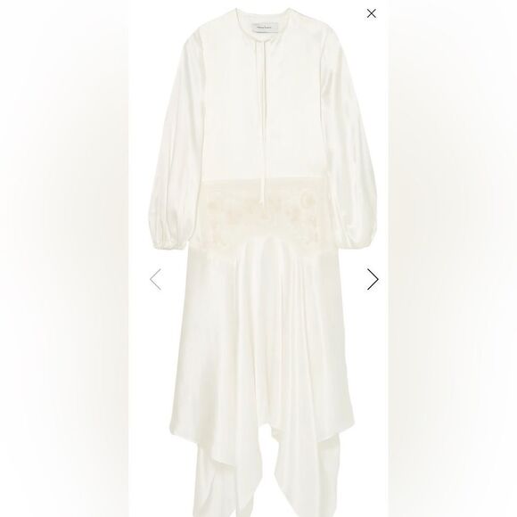 MARQUES' ALMEIDA embroidered silk maxi dress White flapper bridal $1300 NWT S - Picture 5 of 16